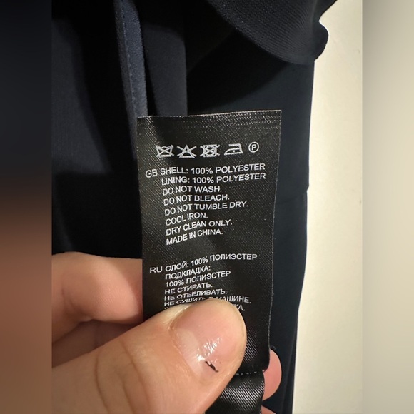 Reiss Amika Crepe Wide Leg Ruffle Sleeveless Cutout Jumpsuit Navy Blue Size 6 - Picture 9 of 10